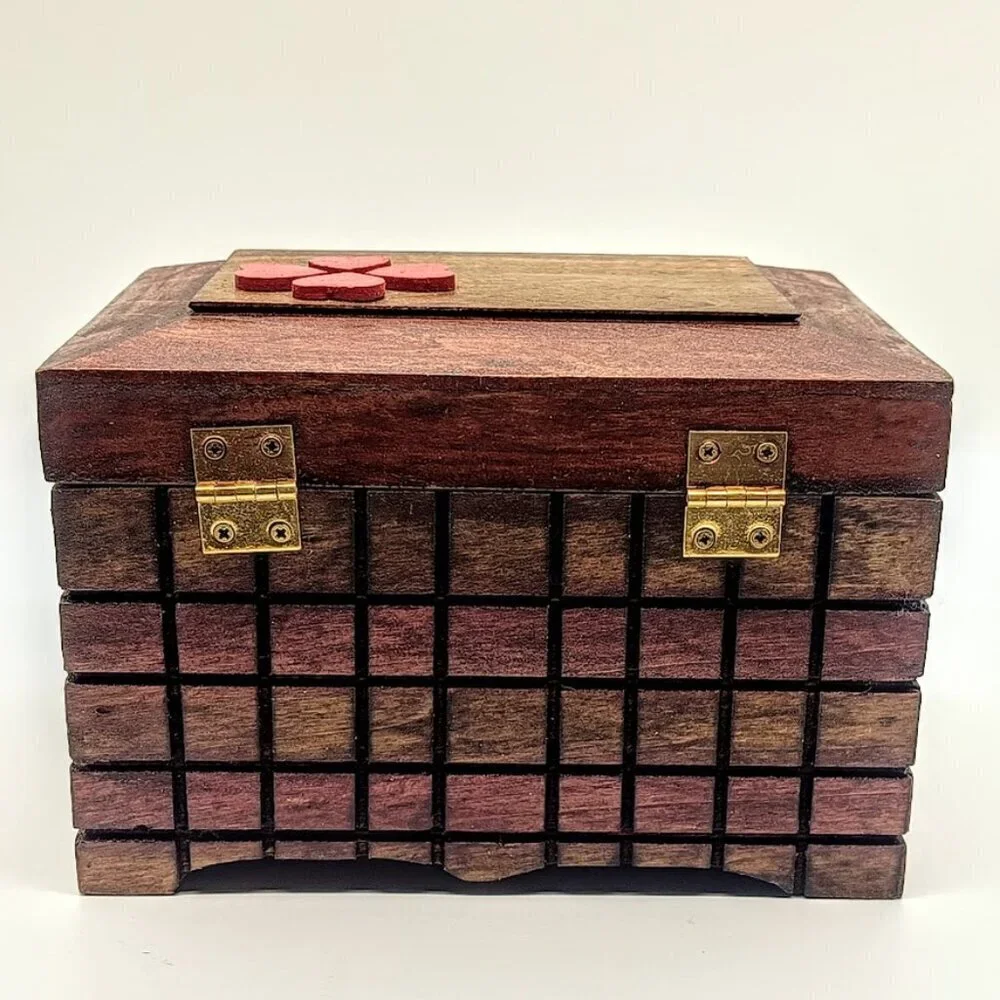 George W. Osborne Handmade Wood Hearts Hinged Box